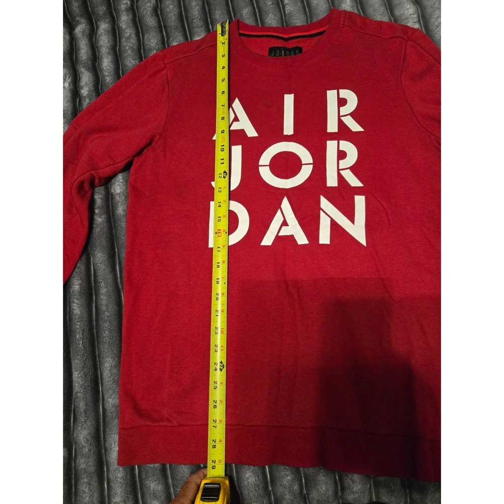 Nike Air Jordan Mens Red Graphic Fleece Crewneck Sweatshirt Medium Jumpman Logo